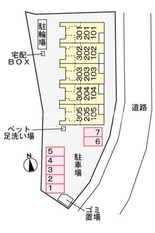 シャンティ長沢※初期費用分割あと払いサービス利用可能物件の区画図
