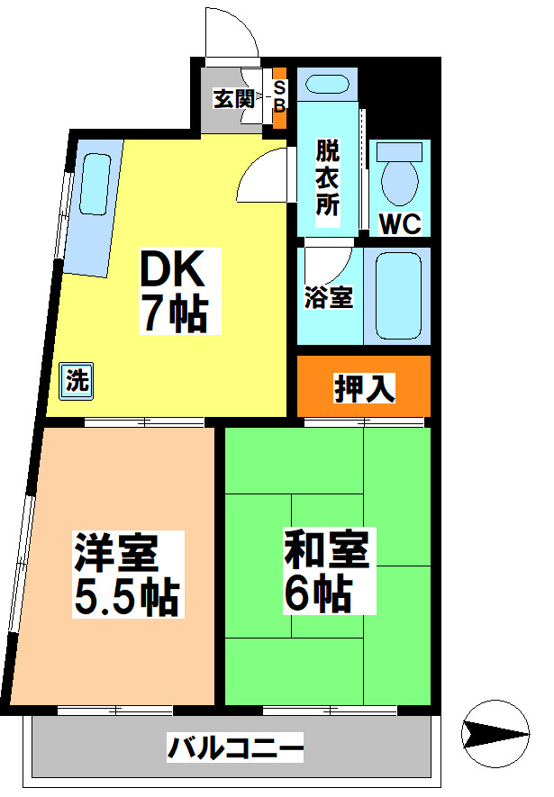 三鷹市下連雀４丁目の賃貸マンションの間取り