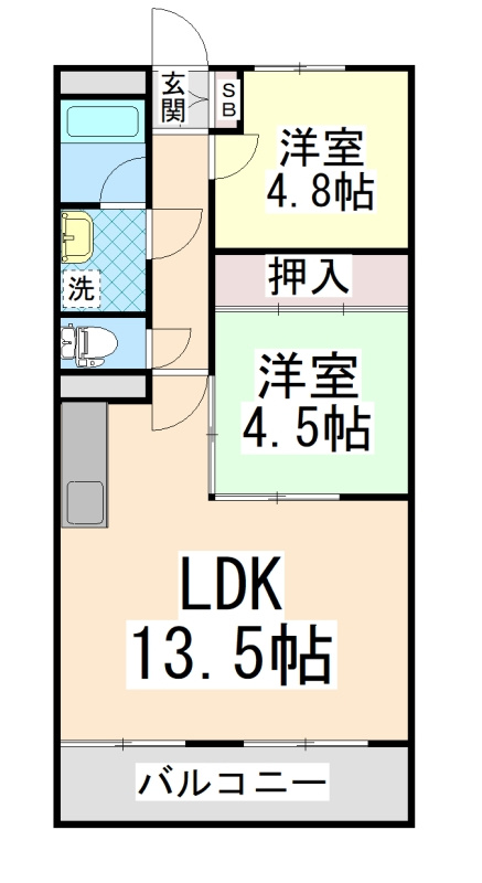 芦屋サウスマンションの間取り