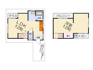 【間取り】 | 浜寺石津町東5丁貸家