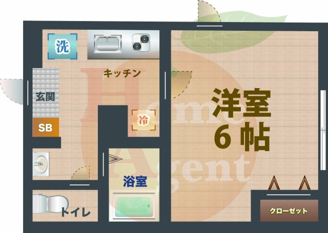 【間取り】 | Lamington | 1Kのお部屋です。
