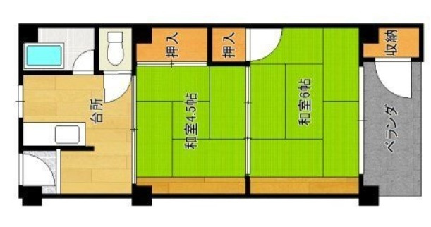 神戸市灘区篠原中町２丁目の賃貸マンションの間取り