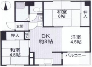 神戸市灘区長峰台２丁目の賃貸マンションの間取り