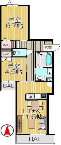 LaLaBrezza芦屋翠ヶ丘の間取り