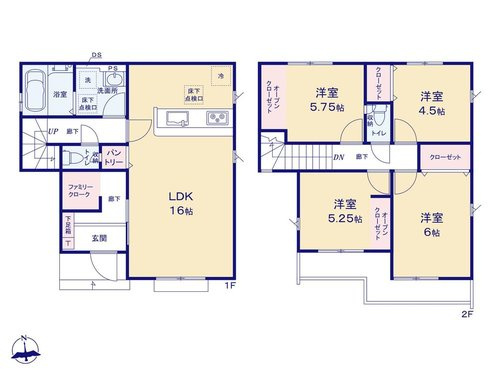 【GRAFARE】立川市若葉町６期の間取り|〇本物件【４号棟】の間取・平面図です〇　敷地面積:　115.10㎡　建物面積:91.08㎡　