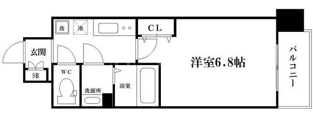 大阪市港区弁天４丁目の賃貸マンションの間取り