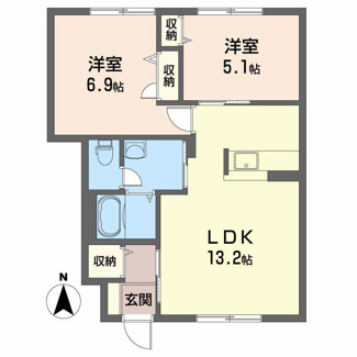 【間取り】 | シャーメゾンディアス川内 A棟