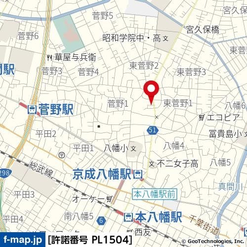 ハイツ東菅野の地図