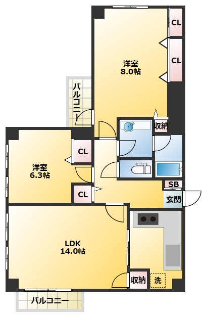 コルザ奥沢Ⅱの間取り