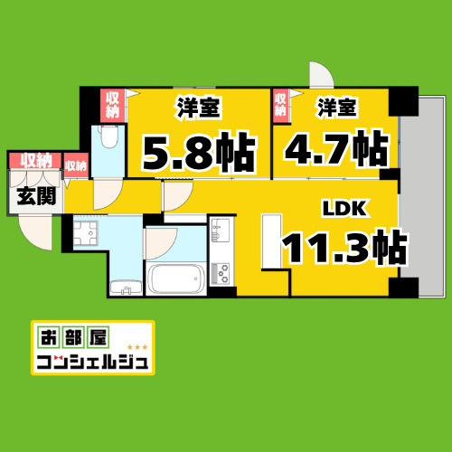 S-RESIDENCE葵Ⅱの間取り