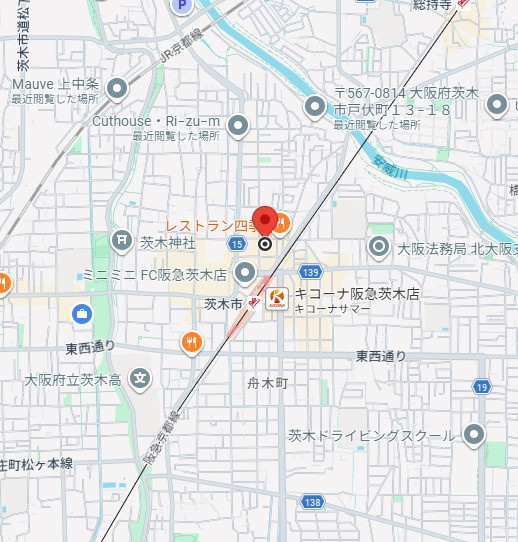 ユニハイム茨木永代町の地図