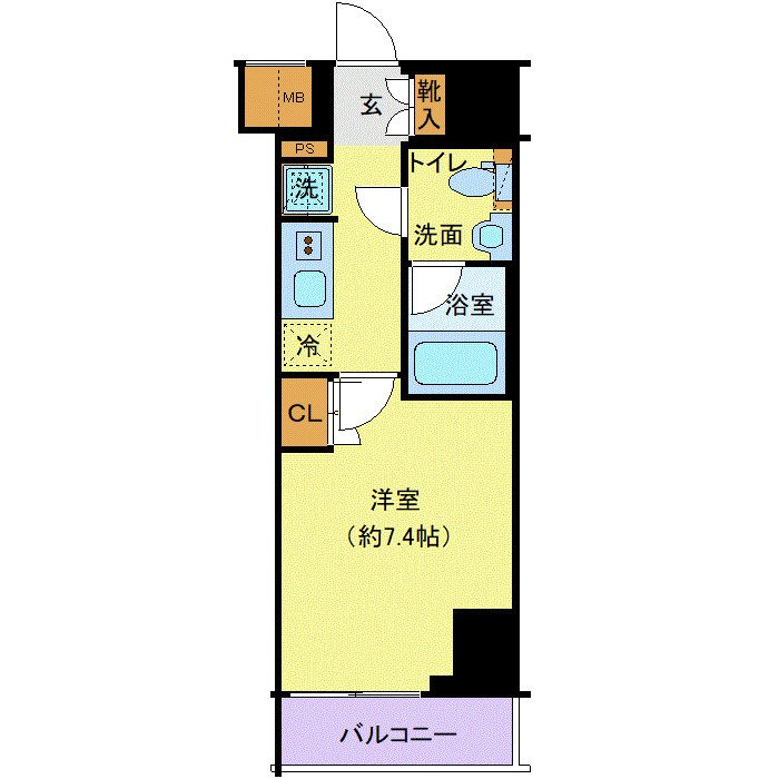 川崎市川崎区　区分マンションの間取り