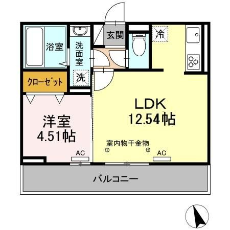 エスポワール合川　B棟の間取り|使い勝手の良い間取りです♪