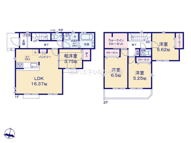 『八王子市新築戸建て』八王子市石川町1458【仲介手数料無料】　７期の間取り|～仲介手数料無料☆八王子ひなた不動産～　八王子市石川町　新築戸建て