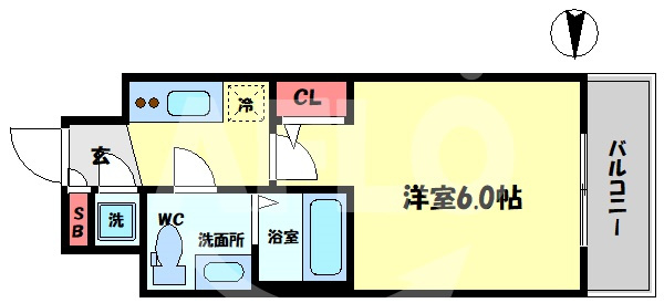 エスリード大阪梅田リュクスの間取り|エスリード大阪梅田リュクス　開放感のある間取り