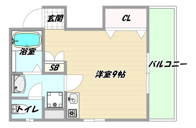大阪市淀川区東三国４丁目の賃貸マンションの間取り