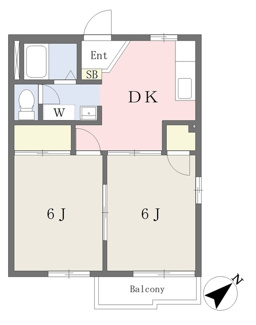 南東向きの建物、東側2階の角部屋です♪
