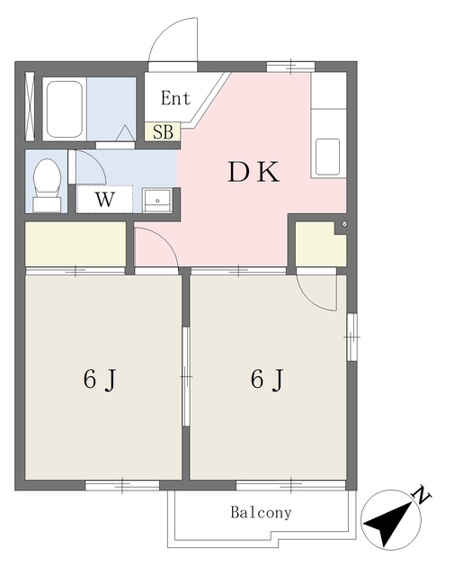 南東向きの建物、東側2階の角部屋です♪