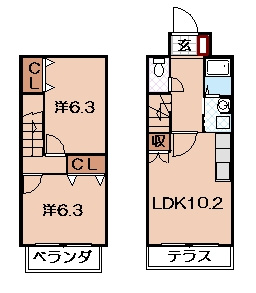 アプトＩＲＩＢＡの間取り
