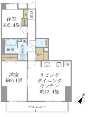ＳＳ．ＦＬＡＴ神楽坂ｓｏｕｔｈの間取り