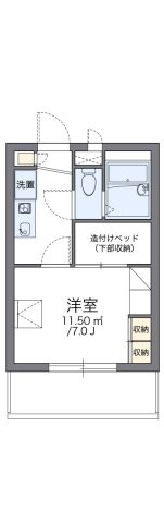 レオパレスヨコミチの間取り|代表的な間取のため実際の間取とは異なる場合があります