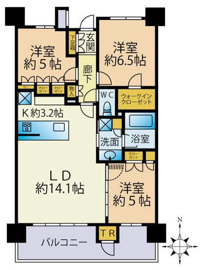 【間取り】 | パークホームズ福岡浄水通