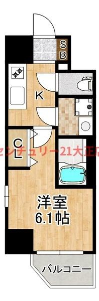 エスリードレジデンス大阪弁天町の間取り