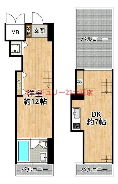 U residence 弁天町　(是空弁天)の間取り