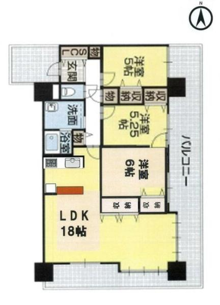 サンライズマンション和歌山　の間取り