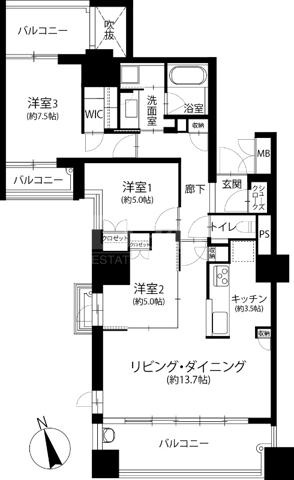 【間取り】 | グランドメゾン大濠公園2017