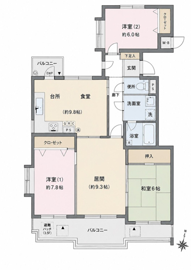 【区画図】 | ユーハイム百道
