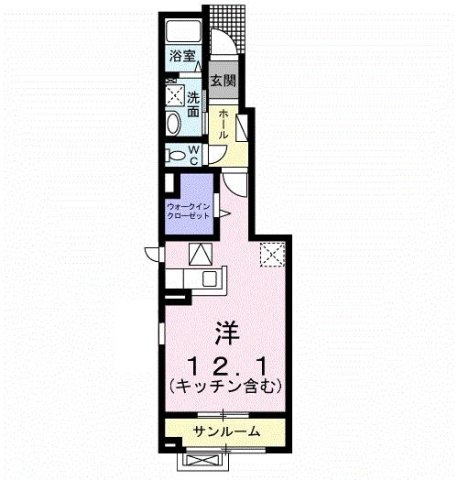 アッシュ８　Ａの間取り