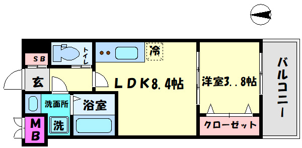 スプランディッド難波SOUTHの間取り|スプランディッド難波SOUTH　間取り
