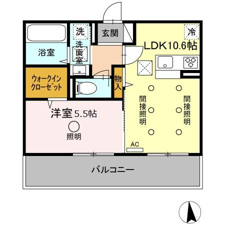 熊本市南区御幸笛田３丁目のアパートの間取り