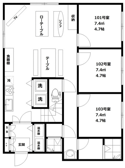 【間取り】 | Ｓｈａｒｅｌｌｅ大森Ⅱ