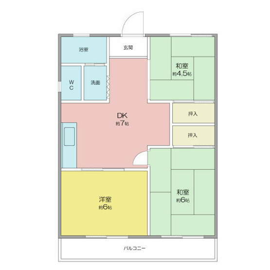 【間取り】 | サンハイツ花堂
