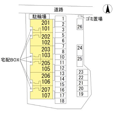 オリエンタルコート南田宮の区画図