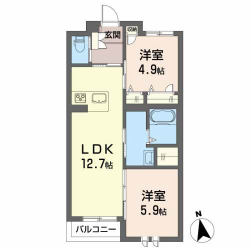 シャーメゾンガーデン福島　Bの間取り