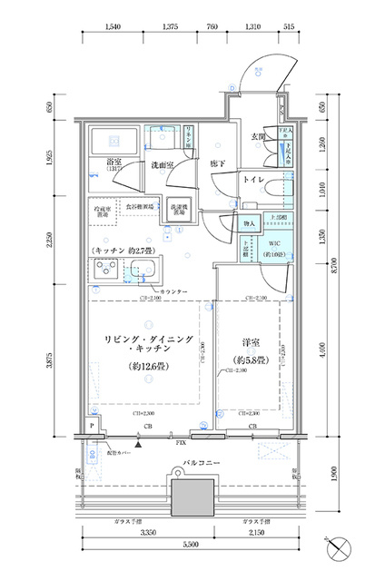 パークタワー勝どき　サウス棟の間取り