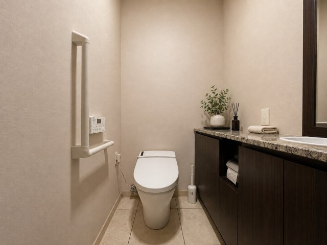 勝どきビュータワーのトイレ|落ち着いた色調のトイレです