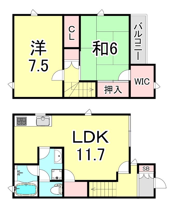 夙川タウンハウスの間取り