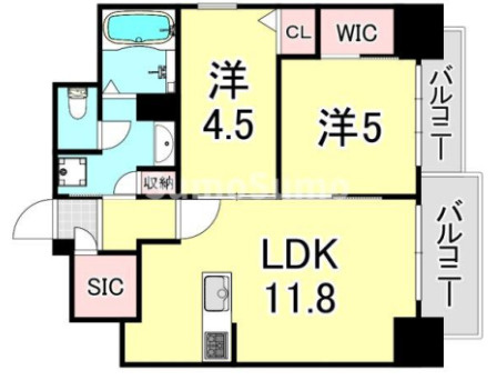 ルフォンプログレ新町の間取り