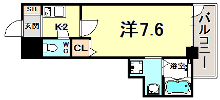 カシータ神戸元町JPの間取り