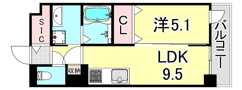 フレンシア西宮北口の間取り