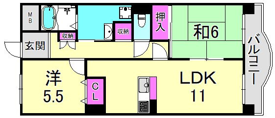 リーヴェンス甲子園口の間取り