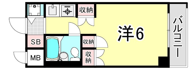 尼崎市水堂町４丁目の賃貸マンションの間取り