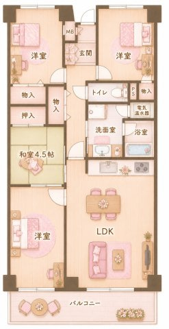 寝屋川サンハイツB棟の間取り|間取り図はいかがですか？ご希望を叶える間取りですか？リビングの広さは？水回りの位置は？カウンターキッチン？など色々な情報が集約されています。弊社ではリフォームなどのご相談も承っております。