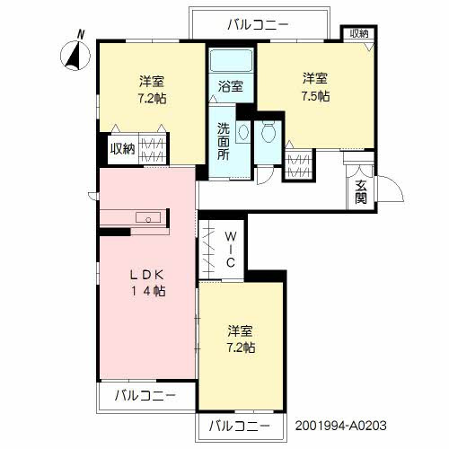 熊本市南区田井島３丁目のアパートの間取り