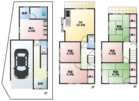 【間取り】 | 辻子賃貸戸建て
