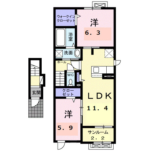 リヨン　鯖江　０１の間取り